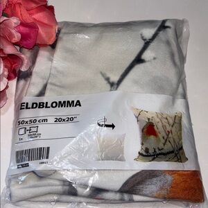 Bird Pillow Cover 20x20" Velvet Throw Decor Cushion Cover IKEA Eldblomma NEW NIP